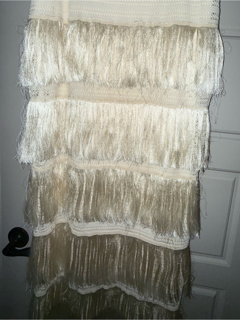 Fringed Maxi Skirt in Ivory